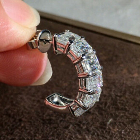 New Sterling silver diamond earrings - Picture 3 of 5